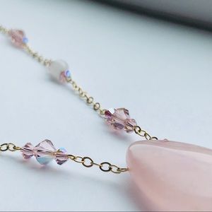 14K Gold Filled Rose Quartz Necklace